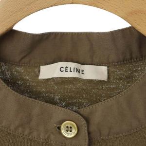 CELINE ノースリーブウールニットカットソー M カーキ
