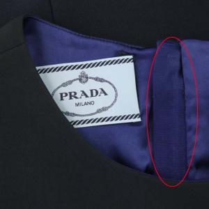 PRADA バイカラーワンピース 切替 40 ブラック