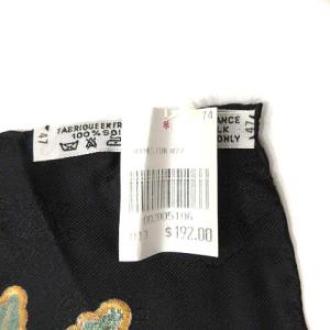 HERMES スカーフ カレ90 Juies d' Hiver 冬の愉しみ スケート ソリ 黒 ブラック 白 ホワイト フランス製 /YO1 ■OH