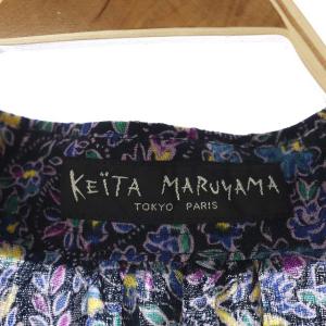 KEITA MARUYAMA 花柄ウールシルクフリルワンピース 1 ブラック