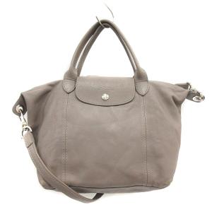 ルプリアージュ キュイール トップハンドルバッグ ショルダーバッグ 2way レザー ロゴ グレージュ