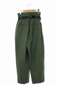 nagonstans 19AW ワイドパンツ ハイウエスト ミリタリー 36 カーキ 緑 グリーン