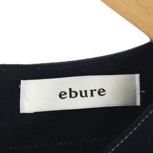 ebure ショートスリーブステッチワンピース ロング マキシ 五分袖 38 紺 ネイビー