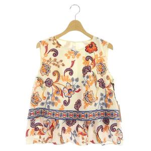 21SS サラサフラワー刺繍トップス カットソー ノースリーブ 38 キナリ マルチカラー