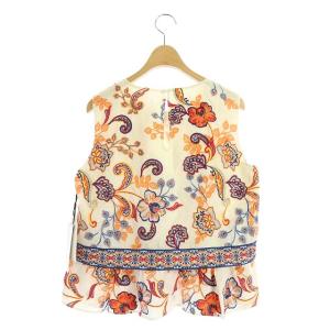 GRACE CONTINENTAL 21SS サラサフラワー刺繍トップス カットソー ノースリーブ 38 キナリ マルチカラー