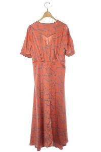 kei shirahata styling/ ミュルーズドレスワンピース 半袖 マキシ丈 総柄 フレア 1 オレンジ 