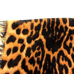 YVES SAINT LAURENT rive gauche ストール カシミヤ混 レオパード柄 ブラウン ブラック