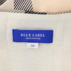 BLUE LABEL CRESTBRIDGE チェックシフォンブラウス プルオーバー グレー ピンク ホワイト