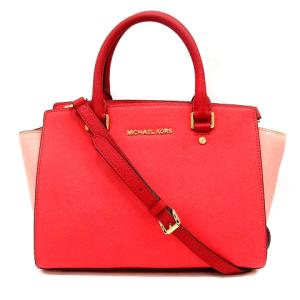 レザーショルダーバッグ レッド