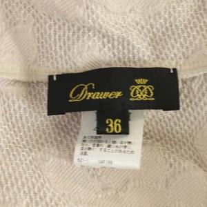 Drawer フラワーカットジャカードブラウス プルオーバー 七分袖 36 ベージュ