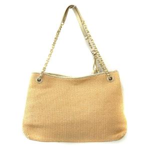 TORY BURCH ストロー トートバッグ かごバッグ ベージュ ゴールド色