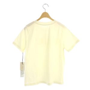 GRACE CONTINENTAL 21SS フラワー ロゴ カットソー トップス Tシャツ 半袖 パール装飾 刺繍 クルーネック 36 白 オフホワイト