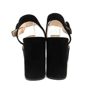 PRADA プラットフォーム サンダル スエード 36 ブラック 