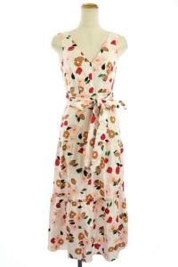 21SS メインラインボタニカルガーデンティアードドレス ワンピース リボンベルト付き 0 ホワイト