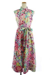 20SS painted petals shirtdress ドレス ワンピース ロング ノースリーブ リボンベルト付き 0