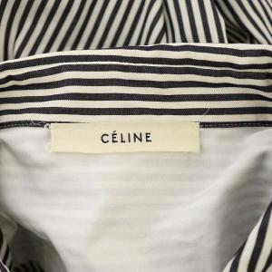 CELINE フィービー期 ストライプロングシャツ 40 ホワイト