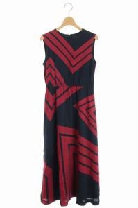 19SS ラインバイカラーワンピース 36 ネイビー