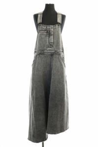 19AW デニムサロペスカート ワンピース ノースリーブ カットオフ 36 グレー