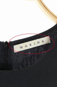 MARIHA ノースリーブマキシワンピース ロング ギャザー 38 黒 ブラック