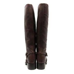 PRADA ブーツ ベルトモチーフ レザー 37 24cm ブラウン 