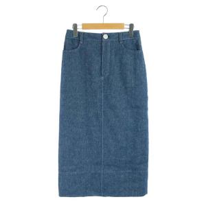 19SS コットンリネンタイトデニムスカート インディゴ
