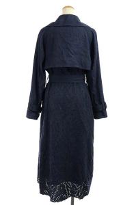 GRACE CONTINENTAL 20SS トレンチコート カットワーク デニム ロング F 紺 インディゴ ネイビー