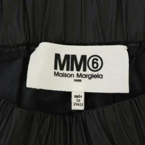 Martin Margiela 6 MM6 フェイクレザーストレッチパンツ テーパード イージー カットオフ 36 黒 ブラック