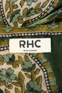 Ron Herman RHC 花柄 ギャザーワンピース 長袖 フレア ロング 緑 グリーン