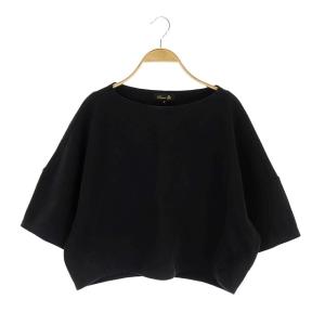 コットン七分袖カットソー 2 ブラック