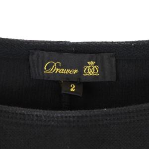 Drawer コットン七分袖カットソー 2 ブラック