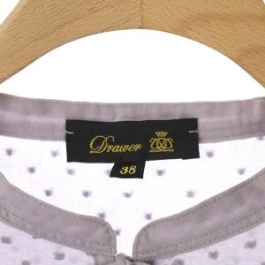 Drawer 21SS コットンドットギャザーブラウス プルオーバー 38 ラベンダー