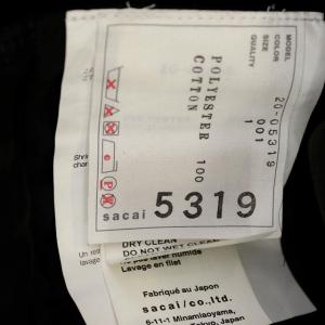 sacai 20SS サテンボウタイブラウス プルオーバー 切替 1 ブラック