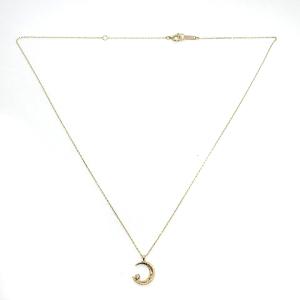 4℃ ムーンネックレス ペンダント アクセサリー K10 ストーン ゴールド