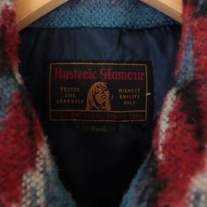 HYSTERIC GLAMOUR ネイティブ柄ベルト付きコート ブルー
