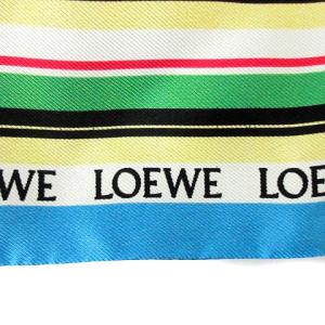 LOEWE スカーフ シルク フリンジ ブルー