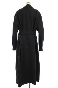 HYKE 20SS ラップデザイントレンチコート ロング ベルト付き 1 ブラック