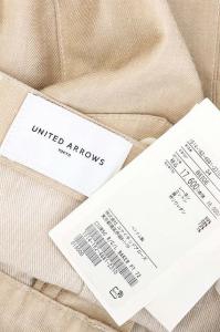 UNITED ARROWS ベイカーパンツ セミワイドパンツ ワーク リネン混 34 ベージュ