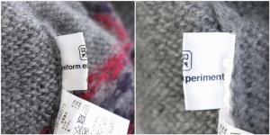 uniform experiment ノルディックモヘアクルーネック ニット セーター 長袖 ラグランスリーブ 1 グレー 赤 紺 レッド ネイビー