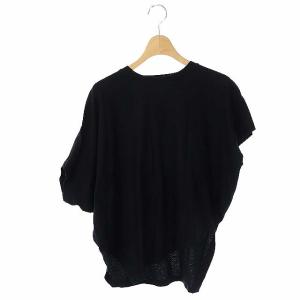 18AW ハイツイスト天竺 トライアングル Tシャツ アシンメトリー 半袖 38 ブラック