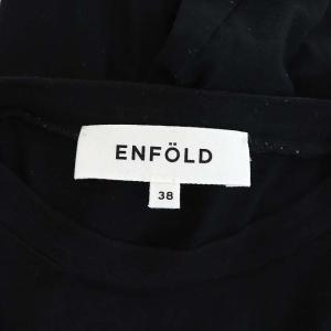 ENFOLD 18AW ハイツイスト天竺 トライアングル Tシャツ アシンメトリー 半袖 38 ブラック