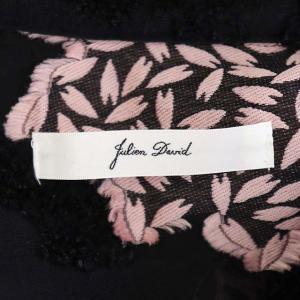 Julien David 総柄シアーシャツ S ブラック ピンク
