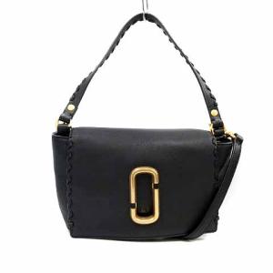 2WAY ショルダーバッグ ハンドバッグ レザー 黒 ブラック ゴールド