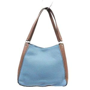 kate spade new york レイラカラー トートバッグ ハンドバッグ レザー 青 ブルー 茶 ブラウン