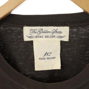 REMI RELIEF コットンTシャツ カットソー プルオーバー 半袖 F 茶 ブラウン