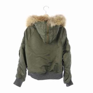 Grace Class ショートフライトジャケット ブルゾン ミリタリー アウター ファー付き ジップアップ 38 緑 カーキ