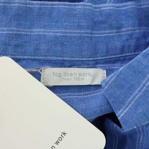 fog linen work 21SS スカイラーシャツ ストライプ 長袖 リネン ブルー