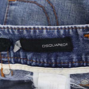DSQUARED2 ジップデザイン加工クロップドデニムパンツ ブルー