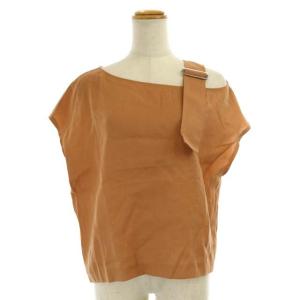 19SS イレギュラーネックカットソー 36 ライトブラウン