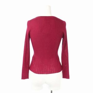 TOCCA AJISAI カーディガン ニット Vネック リブ 長袖 切替 フレア XS 紫 ピンクパープル