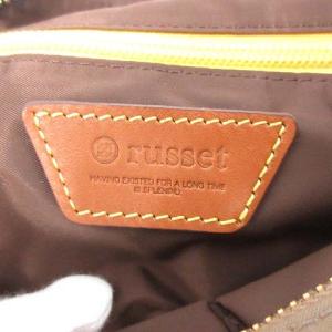 russet ハンドバッグ ショルダーバッグ 2WAY 総柄 モノグラム ナイロン ライトブラウン ライトブルー